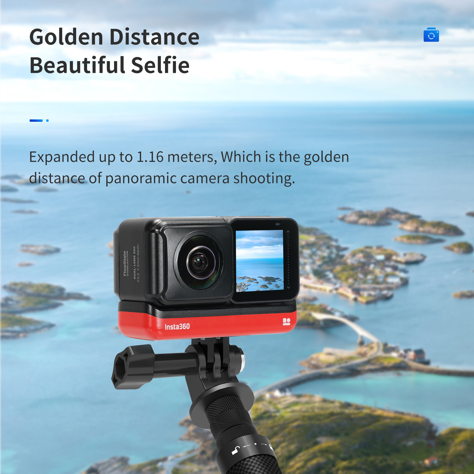 TELESIN TE-MNP-117 1.16M Carbon Fiber Adjustable Selfie Stick india tiyana 16