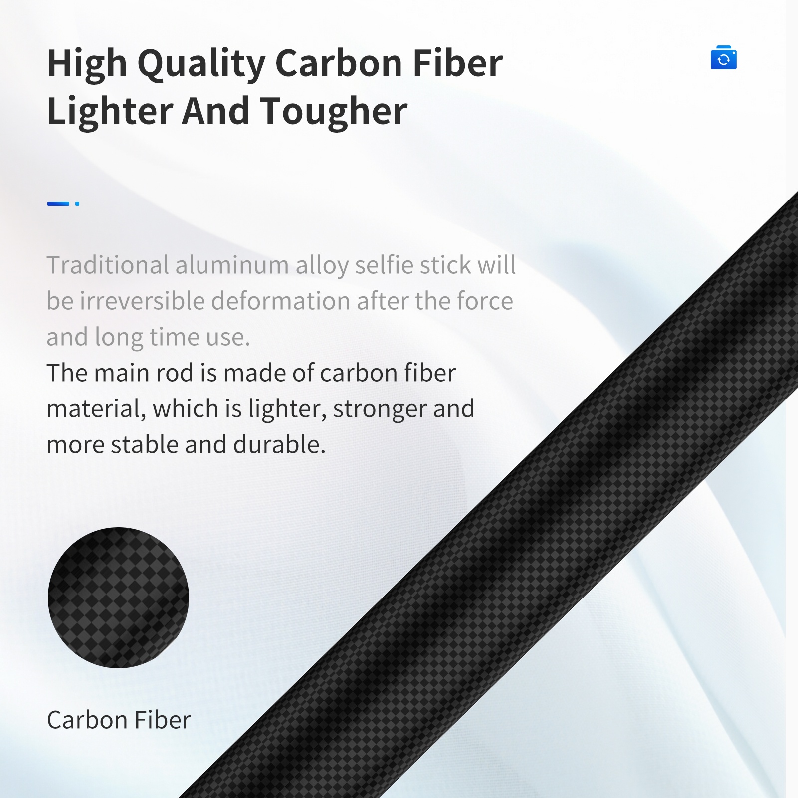 TELESIN TE-MNP-117 1.16M Carbon Fiber Adjustable Selfie Stick india tiyana 21