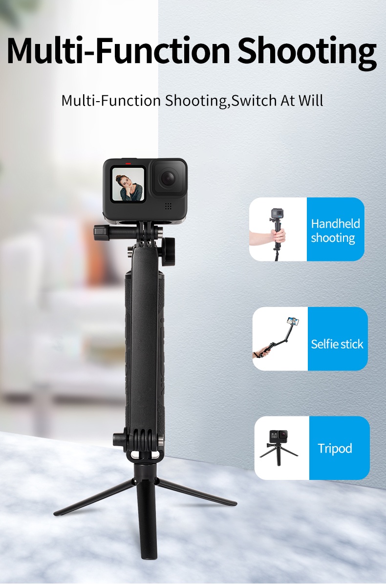 TELESIN GP-MFW-300 Multi-function Waterproof 3-way Selfie Stick india tiyana 24