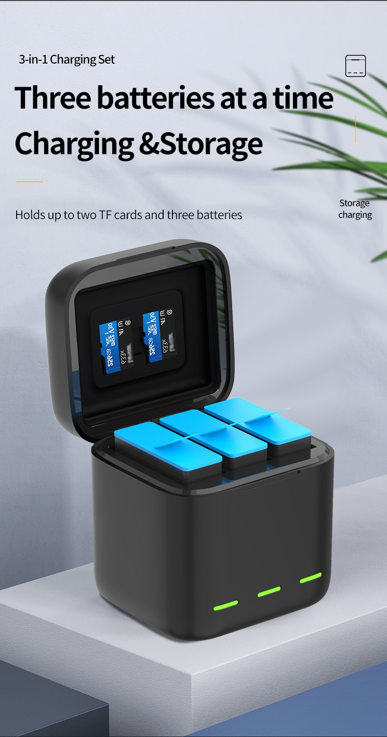 TELESIN GP-BCG-901 3-Channel USB Battery Quick Charger for GoPro Hero 9 india tiyana 15