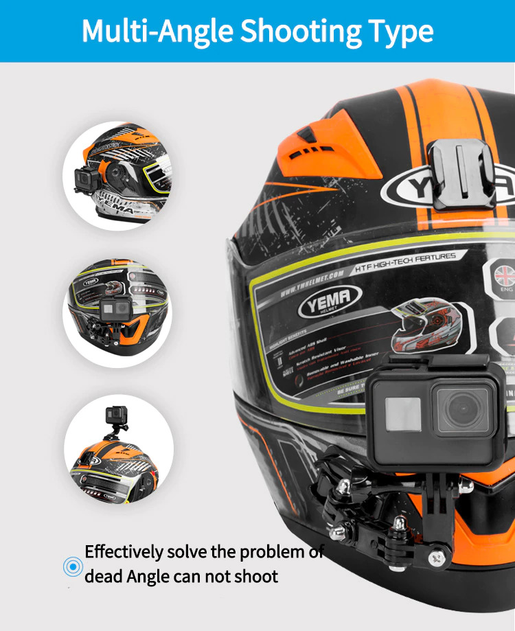 TELESIN GP-HBM-MT7 Motorcycle Helmet Chin Mount for Gopro india tiyana 9