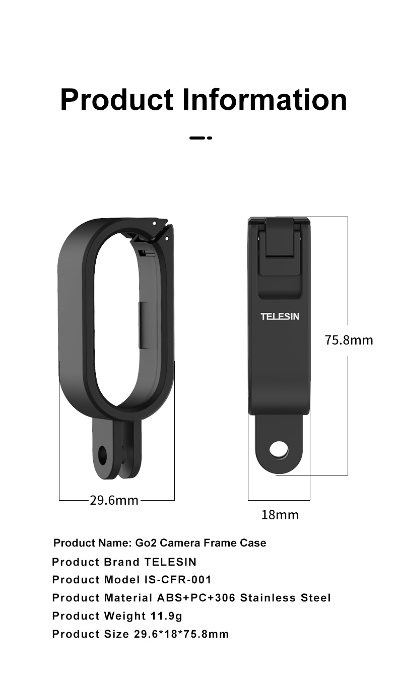 Telesin IS-CFR-001 Housing Camera frame for Insta360 Go2 india tiyana 27