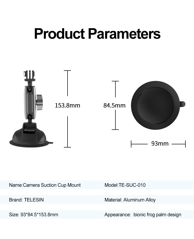 TELESIN TE-SUC-010 Camera Suction Cup Mount india tiyana 11