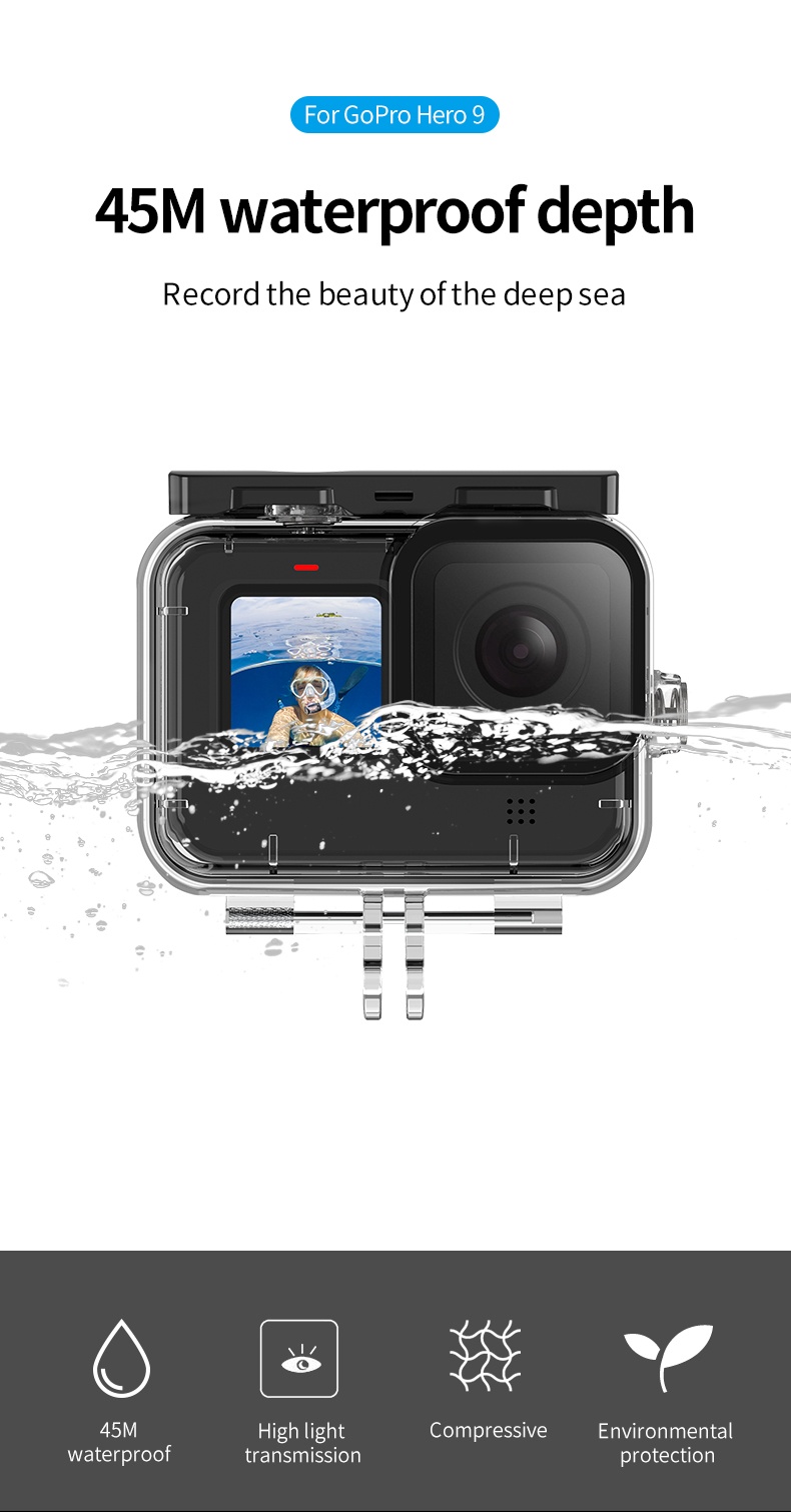 TELESIN GP-WTP-901 Waterproof Dive Case for GoPro Hero 9 india tiyana 8