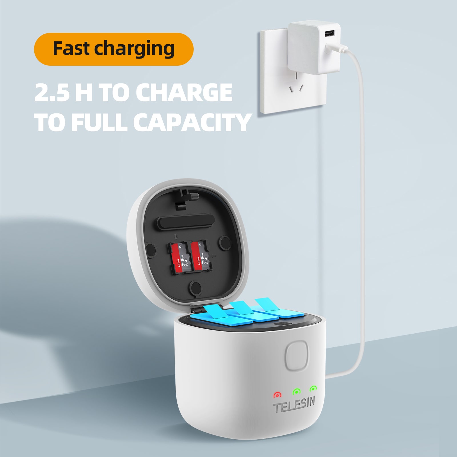 TELESIN ALLIN BOX Portable Storage Charger For GoPro 9/10 india tiyana 15q