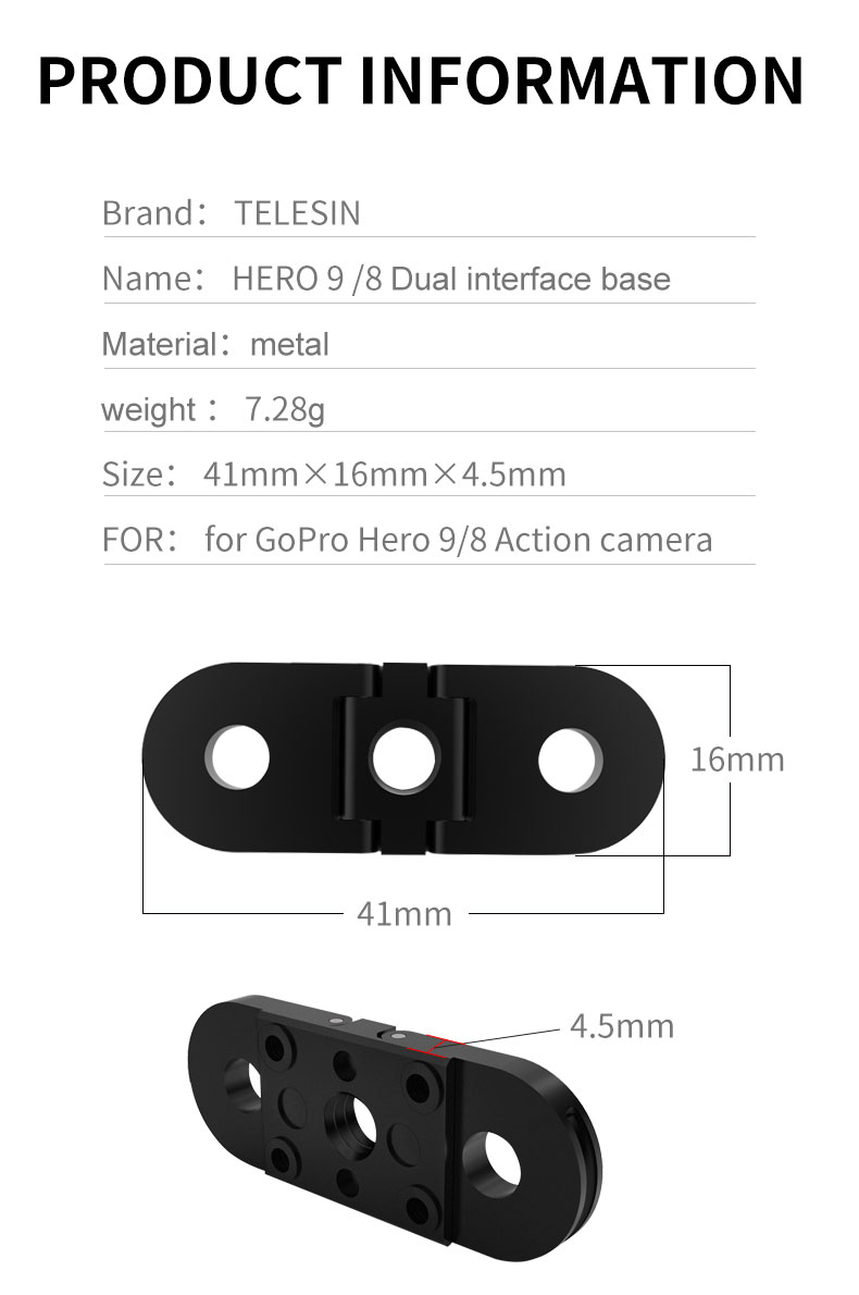 TELESIN GP-FMS-902 Multifunctional Extendable Mount For GoPro 8/9/10 india tiyana 3