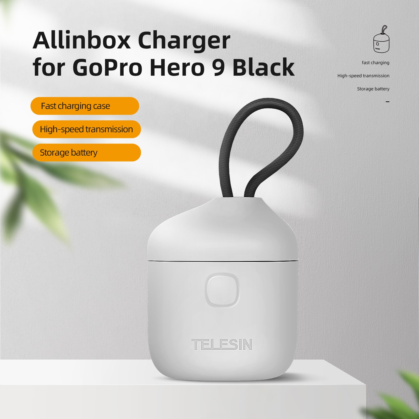 TELESIN ALLIN BOX Portable Storage Charger For GoPro 9/10 india tiyana 18