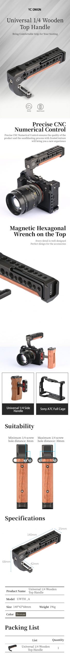 yc onion 1/4 wooden top handle
