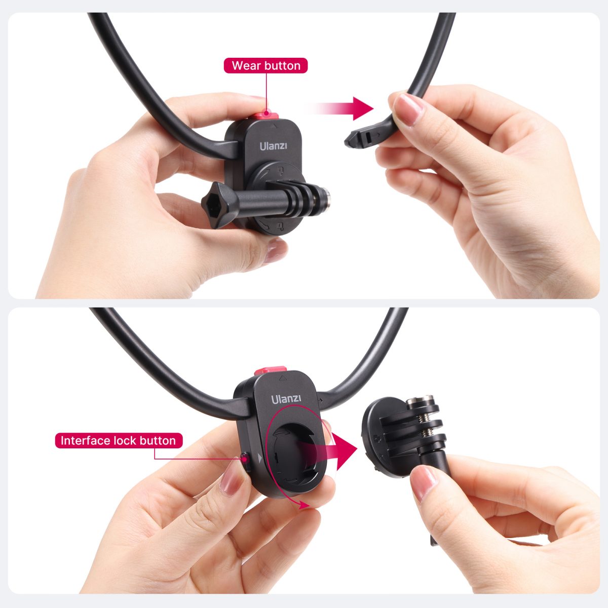 Ulanzi Go-Quick II Neck Holder for Action Camera-India-tiyana