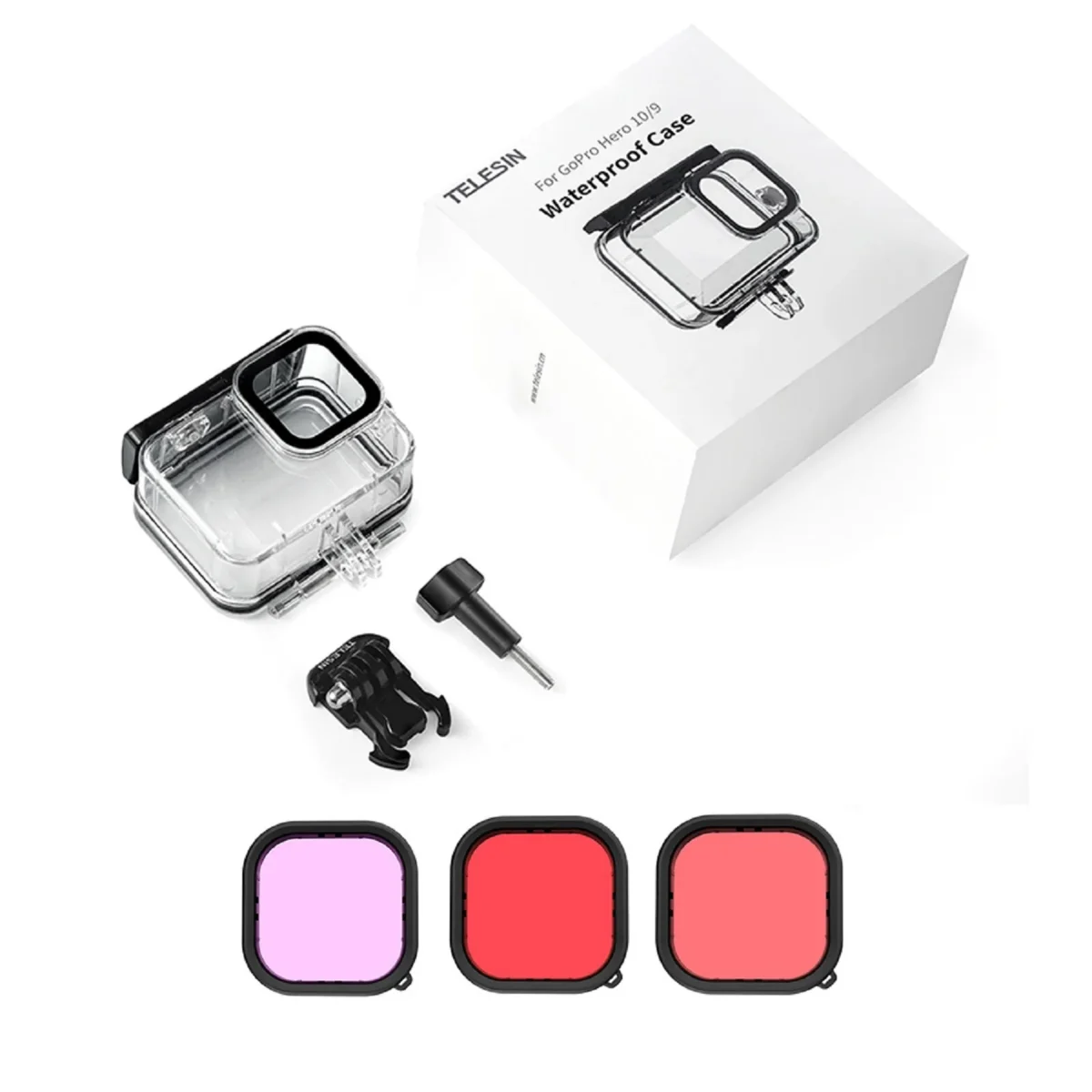 TELESIN-45M-Diving-Waterproof-Case-with-Lens-Filter-for-GoPro-Hero-1211109-India-Tiyana